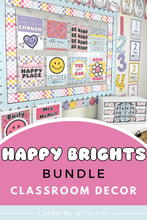 Happy Classroom Decor, Brights Classroom Decor, Bright Classroom Decor, Happy Classroom, Bright Classroom, Classroom Halloween, Colorful Posters, Classroom Decor Bundle, Bright Decor