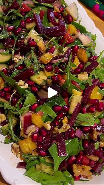 Salads With Pomegranate Seeds, Salad With Pomegranate Seeds, Spinach Salad With Pomegranate Seeds, Salad With Pomegranate Seeds Feta, Eggplant Pomegranate Salad, Beetroot Salad, Pomegranate Molasses, Nourishing Foods, Pomegranate Seeds