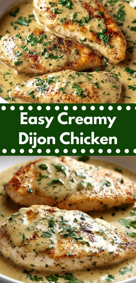 Need a reliable recipe that pleases the whole family? This Creamy Dijon Chicken is a winner among easy dinner recipes, featuring a luscious sauce that pairs beautifully with rice or pasta for a complete meal. Creamy Dijon Chicken, Dijon Chicken Recipes, Chicken Recipe For Dinner, Easy Diner, Creamy Dijon, Mustard Chicken Recipes, Chicken Sauce Recipes, Making Chicken, Dijon Chicken