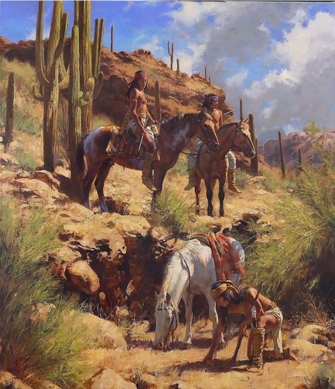 Cowboys Vs Indians, Western Horseman, Horse Art Drawing, Native American Horses, Countryside Paintings, Native American Paintings, American Fine Art, Native American Warrior, Wilde Westen