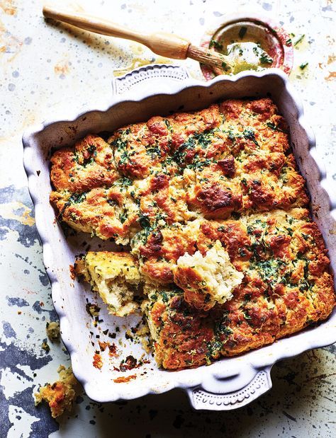 No kneading required; this is an almost-instant treat. Simply mix, bake and pull apart at the table Sainsburys Recipes, Buttermilk Recipes, Savory Bread, Savoury Recipes, Savoury Baking, Bread Bun, At The Table, Bread Recipes Homemade, Pull Apart