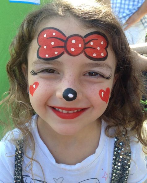 Minnie Mouse Face Painting, Mouse Face Paint, Painting Mickey Mouse, Disney Face Painting, Frozen Face Paint, Easy Face Painting Designs, Girl Face Painting, Carnival Ideas, Kids Carnival