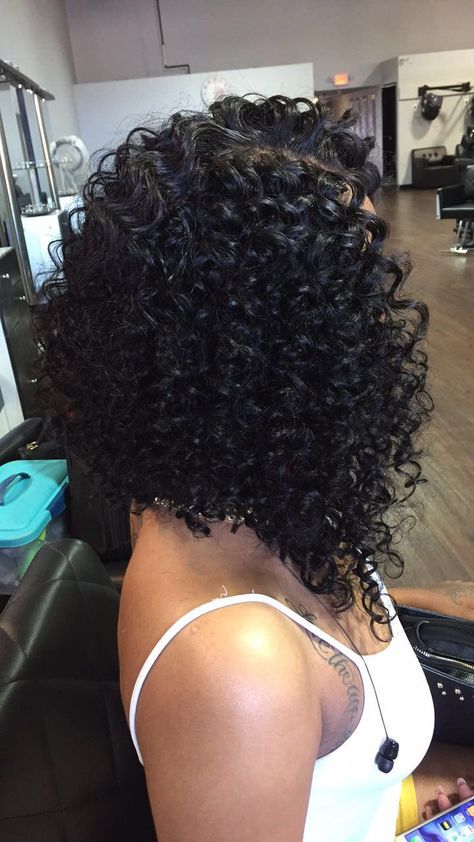 Curly Quick weave bob by @Loxurious_Hairstylist Curly Quick Weave Bob, Curly Quick Weave, Weave Bob, Braided Space Buns, Quick Weave Styles, Braided Ponytails, Quick Weave Bob, Bob Weave, Black Hairstyles With Weave