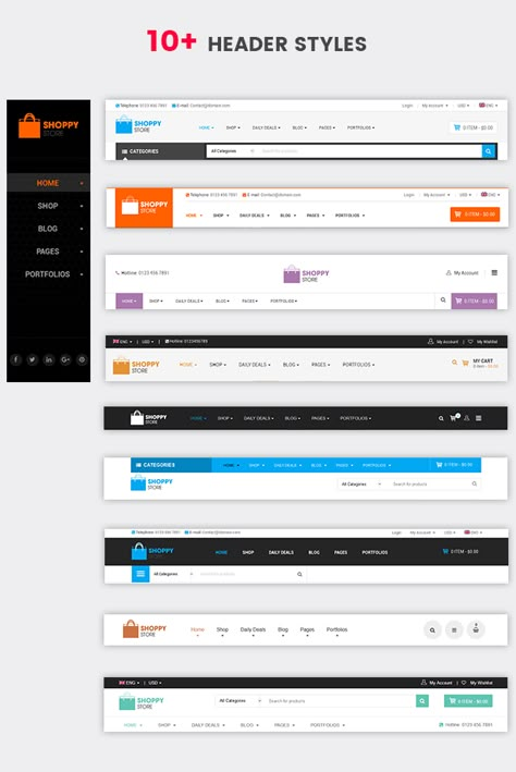ShoppyStore - Multipurpose eCommerce HTML5 Template #Multipurpose, #ShoppyStore, #eCommerce, #Template Header Styles Web Design, Website Navigation, Simple Web Design, Web Design Quotes, Footer Design, Navigation Design, Webdesign Inspiration, Header Design, Navigation Bar