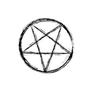 Pentagram Drawing, Occult Symbols, Vertical Images, Motion Graphics, Stock Illustration, White Background, Royalty Free, Stock Images, Drawings