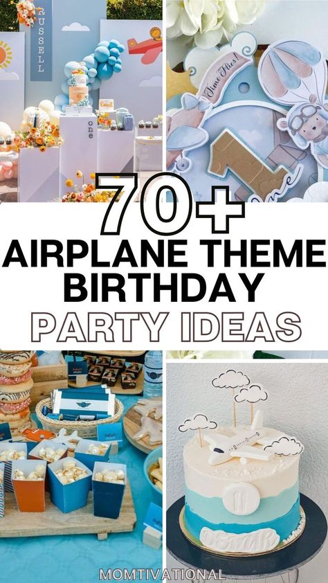 Prepare for takeoff as we embark on an adventure like no other! Welcome aboard our airplane-themed birthday party, where every detail is designed to transport you to new heights of excitement and fun. From boarding passes for invitations to cloud-shaped decorations, we’re ready to soar into a celebration that will leave you flying high with … Airplane Birthday Party Food, Airplane Themed Birthday Party, Airplane Birthday Decorations, Airplane Birthday Theme, Airplane Party Theme, Airplane Party Decorations, Aviation Party, Time Flies Birthday, Themed Birthday Party Ideas