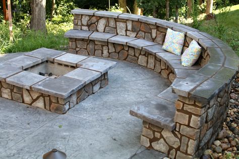 Why Every Patio Should Have A Seating Wall | Hinkle Hardscapes Rest Pictures, Retaining Wall Patio, Concrete Paver Patio, Curved Patio, Fire Pit Wall, Tuscan Decor, Brick Fire Pit, Wall Fires, Stamped Concrete Patio