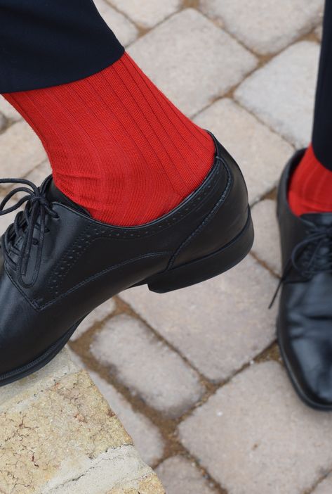 Our best-selling merino wool socks in bright red. This is a great sock for Christmas, the holidays, or just to add a splash of color to your outfit. Men's Fashion, Style for Men, Menswear. #boardroomsocks #dresssocks #madeinusa #menswear #style #sockgame #americanmade #mensformalwear #socklife #mensfashion #gift #mensgift #giftformen #husbandgift #holidaygift  https://www.pinterest.com/clothingauthorityworld Red Socks Outfit Men, Socks Outfit Men, Fashion Style For Men, Men's Dress Socks, Red Loafers, Christmas Attire, Red Socks, Silk Socks, Merino Wool Socks