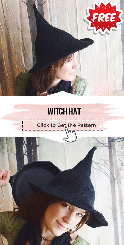 crochet Witch Hat free pattern - FREE Crochet halloween Pattern for Beginners. Click to Get the Pattern #halloween #crochetpattern #crochet via @shareapattern.com Witch Hat Crochet Pattern, Witch Hat Crochet, Morale Fiber, Witch Hat Pattern, Crochet Witch Hat, Teddy Bear Onesie, Berets Pattern, Crochet Witch, Yarn Tutorials