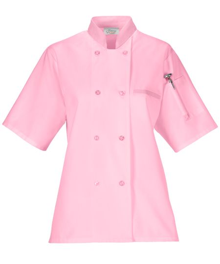 Women's Lightweight Chef Coat in Pink!!! WANT! Pink Chef Uniform, Happy Chef, Chef Coats, Chef Uniforms, Chef Styles, Chef Jackets, Fun Buns, Chef Uniform, Female Chef