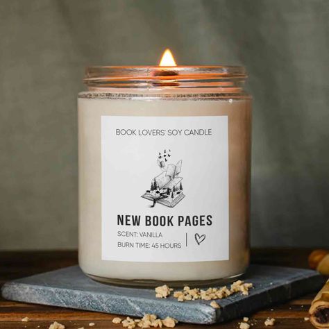 New Book Pages Personalized Candle Apothecary Outlander, Candle Names, Bookish Candle, Bookish Candles, Book Candles, Candle Book, Literary Candles, Candles Ideas, Gifts Book