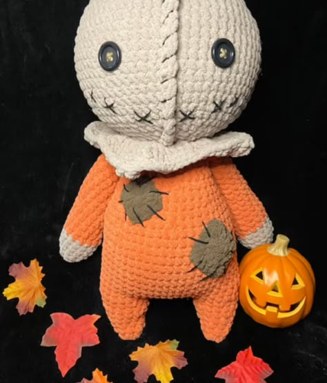 Halloween Plush Crochet Patterns, Tim Burton Crochet Pattern Free, Sam Trick R Treat Crochet Pattern Free, Spooky Amigurumi Free Pattern, Fall Crochet Plushies, Free Crochet Halloween Patterns, Halloween Amigurumi Free Pattern, Crochet Mummy, Sam Trick Or Treat