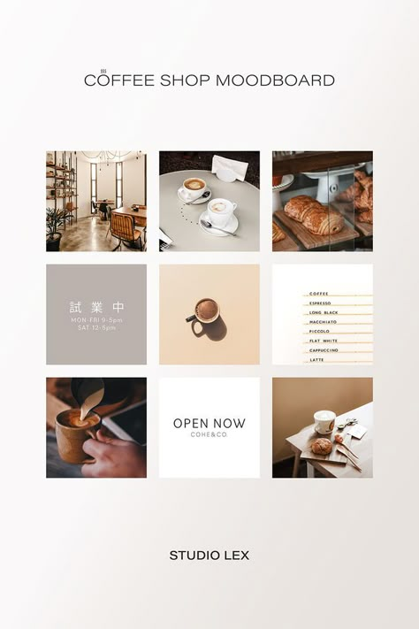 Cafe Instagram Feed, Hong Kong Cafe, Instagram Feed Design, Instagram Graphic Design, Coffee Shop Branding, Coffee Shop Photography, Instagram Feed Layout, Moodboard Inspiration, Coffee Shop Logo