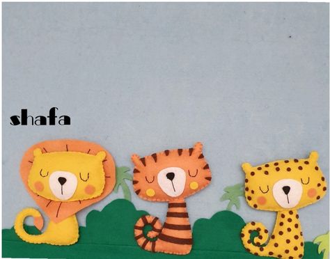 Felt Tiger, Felt Lion, Animal Felt, Soft Toys Making, Felt Crafts Patterns, Felt Animal, Sewing Stuffed Animals, Cute Tigers, Felt Food