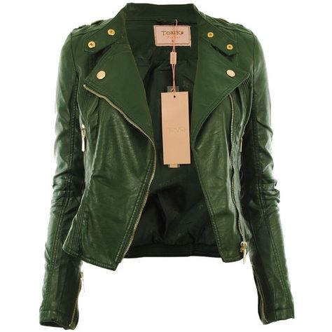 Diana New Womens Faux Leather Biker Gold Button Zip Crop Ladies Jacket... (7.96 CAD) ❤ liked on Polyvore featuring outerwear, jackets, coats, tops, vegan jackets, fake leather jacket, green cropped jacket, green zipper jacket and zip jacket Green Faux Leather Jacket, Cropped Faux Leather Jacket, Fake Leather Jacket, Cropped Biker Jacket, Biker Coat, Gold Jacket, Faux Leather Coat, Faux Leather Biker Jacket, Vegan Leather Jacket