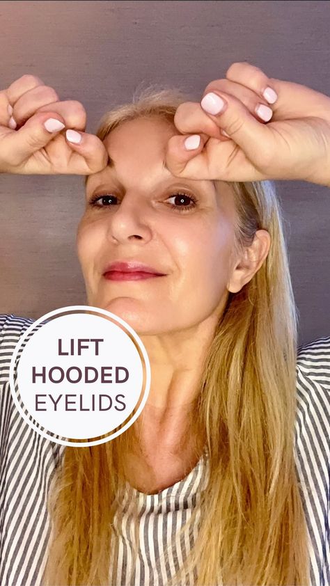 Exercises For Hooded Eyelids, Get Rid Of Hooded Eyelids, Saggy Eyelids Remedies, Facial Yoga For Eyes, Eye Yoga Face Exercises, How To Lift Eyelids Naturally, Face Yoga Eye Lift, Eyelid Exercises Hooded Eyes, How To Fix Hooded Eyelids