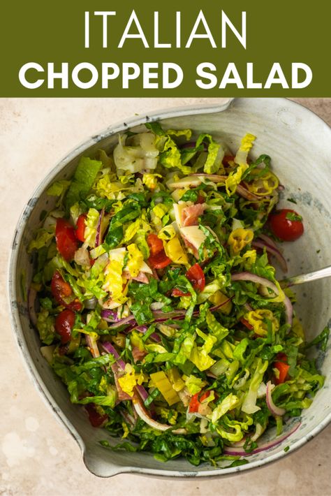 Use this simple Italian Chopped Salad recipe to make a delicious and satisfying Italian salad. Just chop up your ingredients and toss in an Italian salad dressing! Homemade Italian Salad, Chopped Salad Dressing, Italian Salad Dressing Homemade, Easy Chopped Salad, Chopped Salad Recipe, Italian Salad Recipes, Caprese Salad Recipe, Salads For A Crowd, Chopped Salad Recipes