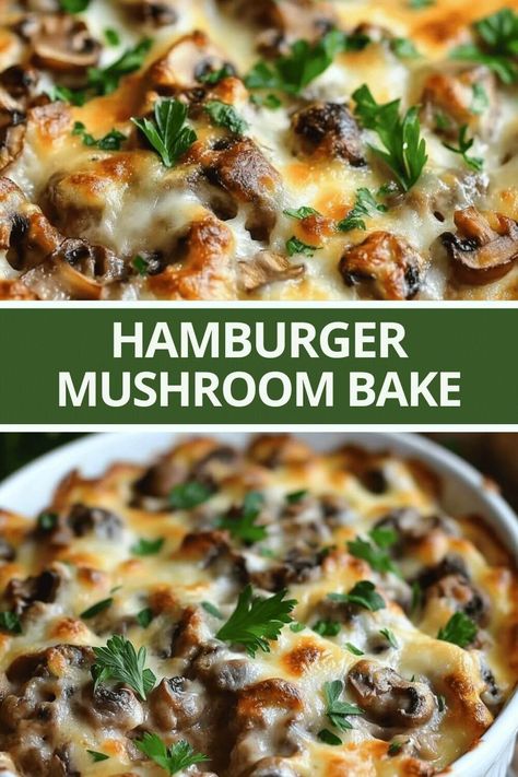 Hamburger Mushroom Bake Keto Hamburger Bake, Low Carb Meal With Hamburger Meat, Easy Hamburger Recipes Healthy, Mushroom Soup Hamburger Recipes, Hamburger Mushroom Casserole Recipes, Keto Hamburger Mushroom Bake, Ground Meat And Mushroom Recipes, Main Dishes With Mushrooms, Creamy Beef Casserole