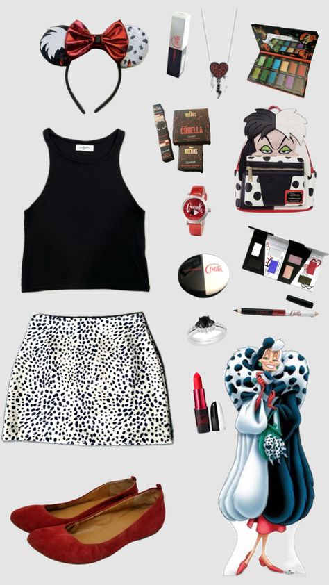 Cruella Disneybounding #disney #cruella #101dalmations #disneybound #outfitinspo Cruella De Vil Disneybound, Cruella Disneybound, Disney Cruella, Disneybound Outfits, 101 Dalmations, Disney Mickey Ears, Disney Bounding, Teenager Outfits, Mickey Ears