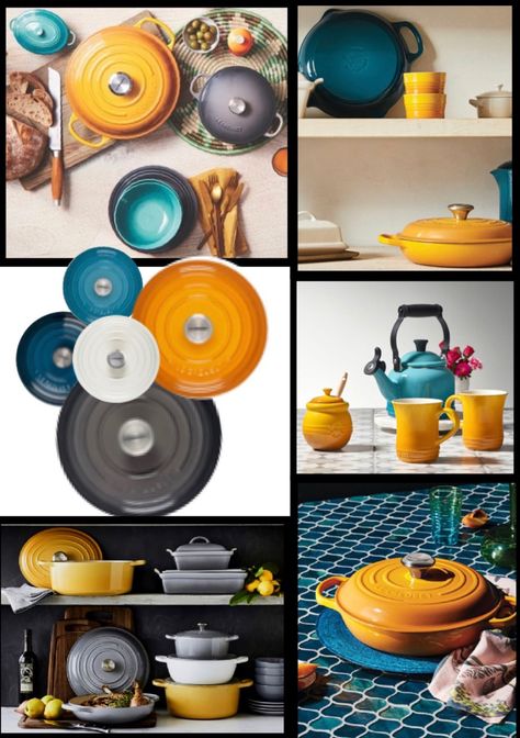 Le Creuset Nectar, Le Creuset Color Palette, Le Creuset Colors Combinations, Small Kitchen Decoration Ideas, Modern Kitchen Layout, Small Kitchen Decoration, Kitchen Decoration Ideas, Le Creuset Kitchen, Le Creuset Colors