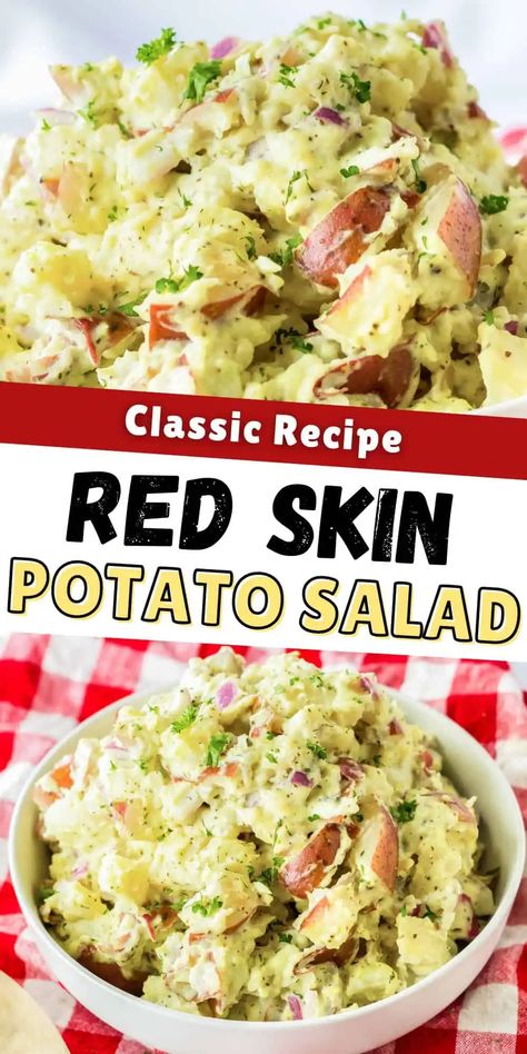 Red Skin Potato Salad, Red Potato Salad Recipe, Flower Salad, Red Bliss Potatoes, Best Potato Salad Recipe, Red Potato Recipes, Red Potato Salad, Potato Salad Recipe Easy, Red Potato