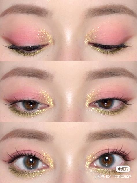 Pastel Purple Makeup Looks, Soft Colorful Makeup, Fluttershy Makeup, Cute Pink Makeup Looks, Easy Prom Makeup, Pink Floral Makeup, Light Pink Makeup, Cute Eye Makeup, Korean Eye Makeup