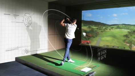 Golf Photoshoot, Virtual Golf, Golf Club Fitting, Indoor Golf Simulator, Home Golf Simulator, Simulator Room, Golf Simulator Room, Famous Golf Courses, Golf Range