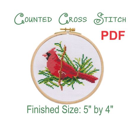 Cross Stitch Cardinal, Birds Wall Art, Art Quilting, Winter Birds, Dmc Embroidery, Dmc Embroidery Floss, Winter Bird, Bird Wall Art, Color Codes