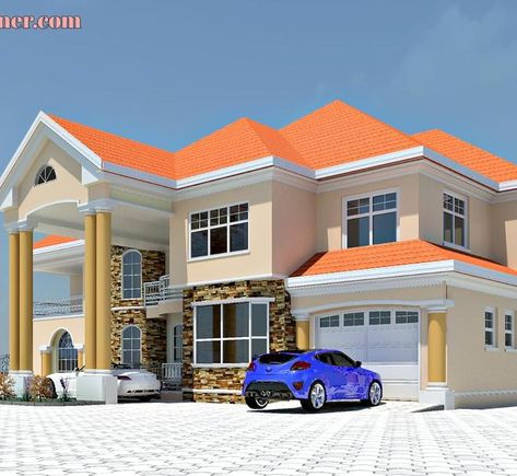 5 BEDROOM DUPLEX Five Bedroom House Plans One Story, Five Bedroom House, Modern Bungalow House Plans, Duplex Floor Plans, Hotel Floor Plan, Bungalow Style House, 2 Storey House Design, مرسيدس بنز, House Plans Mansion