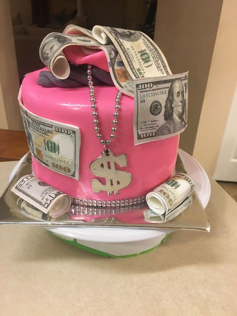 Money Birthday Cake, Bachelorette Cake, 17 Birthday Cake, Money Cake, 21st Birthday Cakes, Custom Bachelorette, 16 Birthday Cake, Birthday Ideas For Her, Custom Birthday Cakes