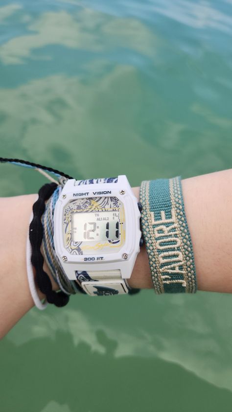 Shark Watch Bracelet Stack, Fahlo Bracelet Aesthetic, Shark Watch Aesthetic, Shark Watch, Ocean Room, Bracelet Stacks, Cute Clothing Stores, Wrist Accessories, Preppy Jewelry