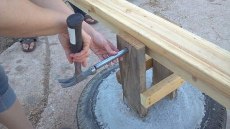 Diy Teeter Totter, Daycare Toys, Used Horse Shoes, Cable Spool Furniture, Tire Chairs, Reuse Old Tires, Spool Furniture, Tire Swings, See Saw