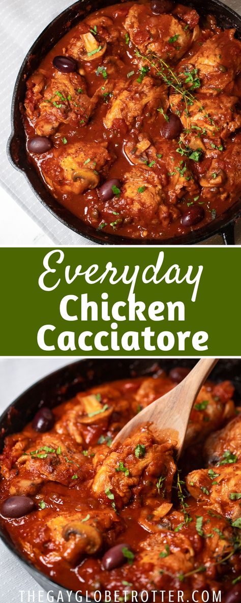 Easy Chicken Cacciatore, Easy Italian Chicken, Italian Chicken Cacciatore, Italian Stew, Peppers And Mushrooms, Weeknight Chicken, Cacciatore Recipes, Chicken Cacciatore Recipe, Italian Chicken Recipes