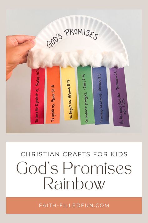 god's promises rainbow paper plate craft for kids Noahs Ark Preschool, Kids Ministry Lessons, Rainbow Lessons, Ark Craft, Bible Crafts Sunday School, Kids Sunday School Lessons, Rainbow Craft, Paper Plate Craft, Bible Activities For Kids