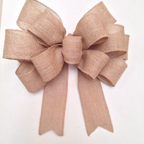 Check out this item in my Etsy shop https://www.etsy.com/listing/269685479/big-burlap-bow-wreath-bow-wedding-bow Big Wreath, Burlap Ribbon Bow, Bow Making Tutorials, Diy Wreath Bow, Holiday Door Decorations, Bow Door, Door Bow, Wreath Bows, Make A Bow