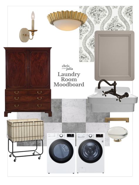 Laundry Room Mood Board and The Two Elevations we were Deciding Between - Chris Loves Julia Cabinet Overlays, Laundry Room Mood Board, Cedar Farmhouse, Pinterest Notes, Cleaning Laundry Room, Remodel Laundry Room, Laundry Bathroom Combo, Kitchen Desk Areas, Downtown House