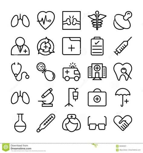 Medical Symbol Design, Health Related Drawings, Medical Icon Design, Doctor Line Art, Health Doodles, Icon Symbols, Nurse Logo, Nurse Drawing, Banner Doodle