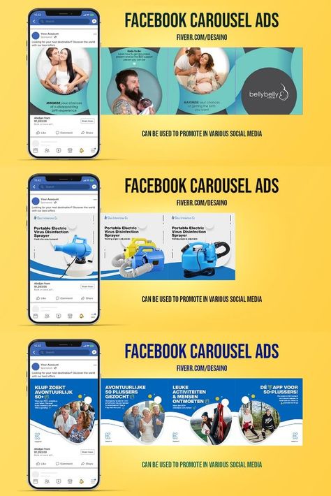 I will design creative facebook carousel ads Facebook Carousel Ads, Facebook Ads Design, Fb Ads, Social Media Facebook, Facebook Ad, Creative Ads, Ads Creative, Design Creative, Ad Design