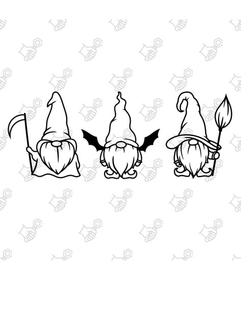 Halloween Gnome Art, Evil Gnome, Gnomes Halloween, Glass Etching Patterns, Halloween Gnomes, Stencils For Wood Signs, Gnome Svg, Halloween Gnome, Laser Engraved Ideas