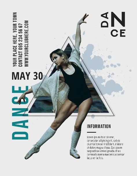 Dance Event Poster, Dance Poster Design, Dance Flyer, Free Flyer Design, Dj Event, Dance Workshop, Ballet Posters, Free Psd Flyer Templates, Pub Design