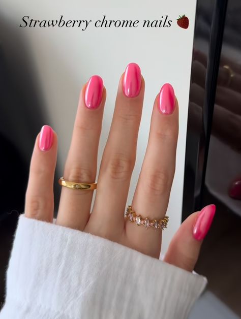 Cute Acrylic Nails For Pale Skin, Hoco Nails To Go With Pink Dress, Hot Pink Fall Nails, Hailey Beiber Nails Trend Pink, Nails Acrylic Fun, Sns Nails Designs Ideas, Call Nail Ideas, Solid Gel Nails, Fun Nails Spring