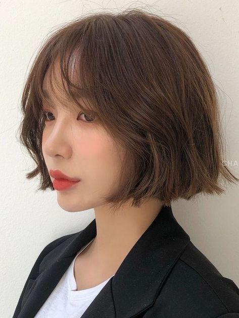 Volume Perm Korean, Korean Short Haircut For Women, Short Hairstyle Women Asian, Short Asian Haircut For Women, Korean Perm Short Hair, Korean Curtain Bangs, Hair Perm, Vision 2024, Long Shiny Hair