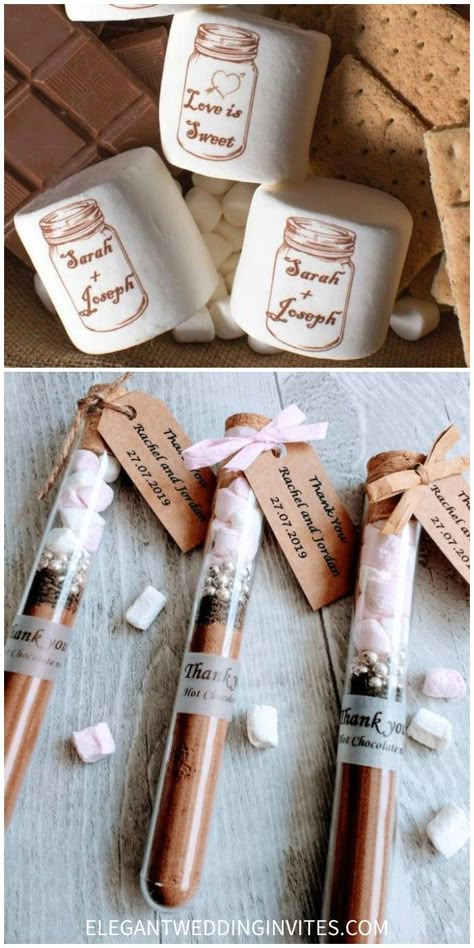 Hot Chocolate Party Favors, Wedding Party Favors Ideas, Hot Chocolate Wedding Favors, Hot Chocolate Favors, Hot Chocolate Party, Sweet Wedding Favors, Party Favors Ideas, Interesting Gifts, Hot Chocolate Gift