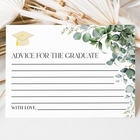 Dark Green Graduation Party, Green Gold Graduation Party, Science Graduation Party, Green Graduation Party, Advice For The Graduate, Eucalyptus Plant, Gold Graduation Party, Black Graduation, Graduation Party Ideas