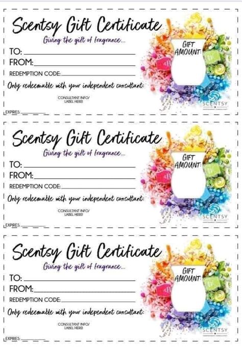 Scentsy Labels Ideas, Scentsy Gift Certificate, Scentsy Business Ideas, Scentsy Printables Free, Scentsy Printables, Scentsy Sunday, Scentsy Ideas Printables, Scentsy Business Cards, Scentsy Organization