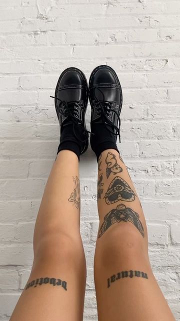 Tattoo For Legs, Aesthetic Leg Tattoos, Tattoo Around Leg, Tuk Footwear, Back Of Leg Tattoo, Leg Tattoo Placements, Tattoo 101, Leg Tats, Legs Tattoo