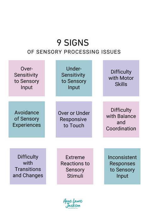 Are you wondering if you or your child might have sensory processing issues? Here are some common signs:    Over-sensitivity to sensory input   Under-sensitivity to sensory input   Difficulty with motor skills   Avoidance of certain sensory experiences  Over or under responsive to touch  Difficulty with balance and coordination  Difficulty with transitions and changes  Extreme reactions to sensory stimuli  Inconsistent responses to sensory input    If these signs sound familiar, comment 'SENSORY' below. Therapist Resources, Counseling Techniques, Sensory Input, Its Okay To Not Be Okay, Sensory Issues, Conscious Parenting, Sensory Processing Disorder, Sensory Processing, Sensory Experience