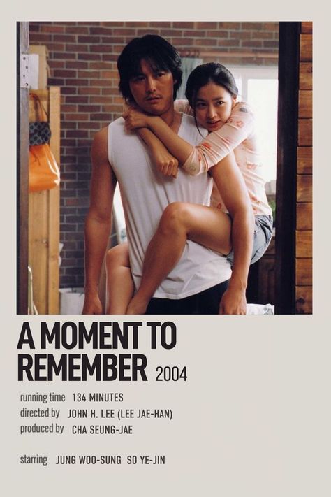 korean movie minimalist polaroid poster by @febraez A Moment To Remember Movie, Talaash Movie, Remember Movie, Polaroid Movie Poster, Indie Movie Posters, Movies To Watch Teenagers, Movie To Watch List, A Moment To Remember, Girly Movies