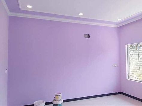 Perpal Wall Colour, Purple Painting Ideas Bedroom, Wall Paint Colors Combinations, Purple Wall Design Paint, Purple Room Paint Ideas, Lilac Room Paint, Purple Wall Room, Purple Wall Painting Ideas Bedroom, Purple Wall Painting Ideas