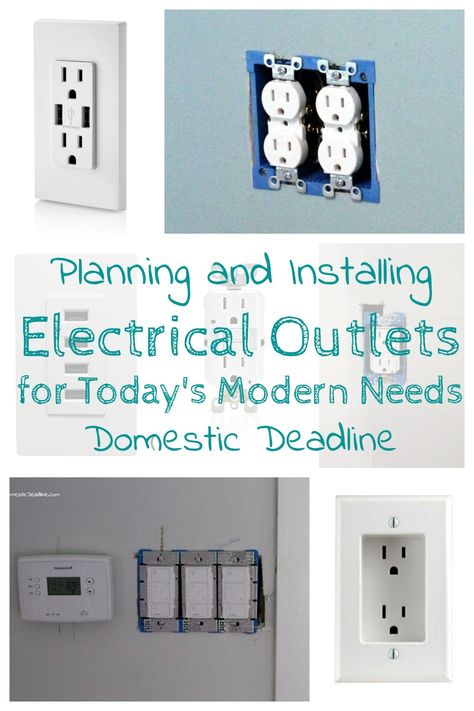 Planning and Installing Electrical Outlets in a Kitchen Renovation – Domestic Deadline - One of the most important parts of planning a kitchen is the placement of electrical outlets. How we planned, wired, and installed outlets in our kitchen Electrical Outlet Placement, Installing Electrical Outlet, Kitchen Outlets, Home Building Tips, Beautiful Kitchen Designs, Deco Furniture, Kitchen Remodeling Projects, Electrical Outlets, Kitchen Remodeling